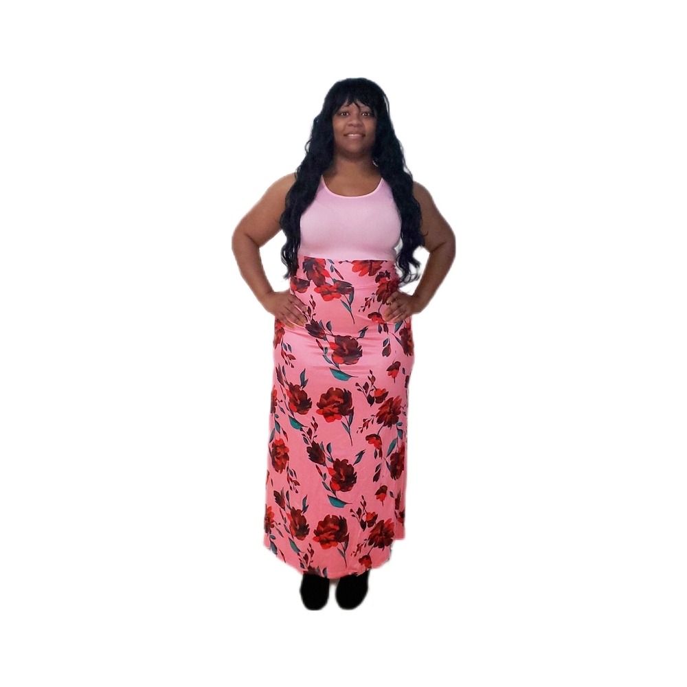 Long Pink Floral Bohemian Dress